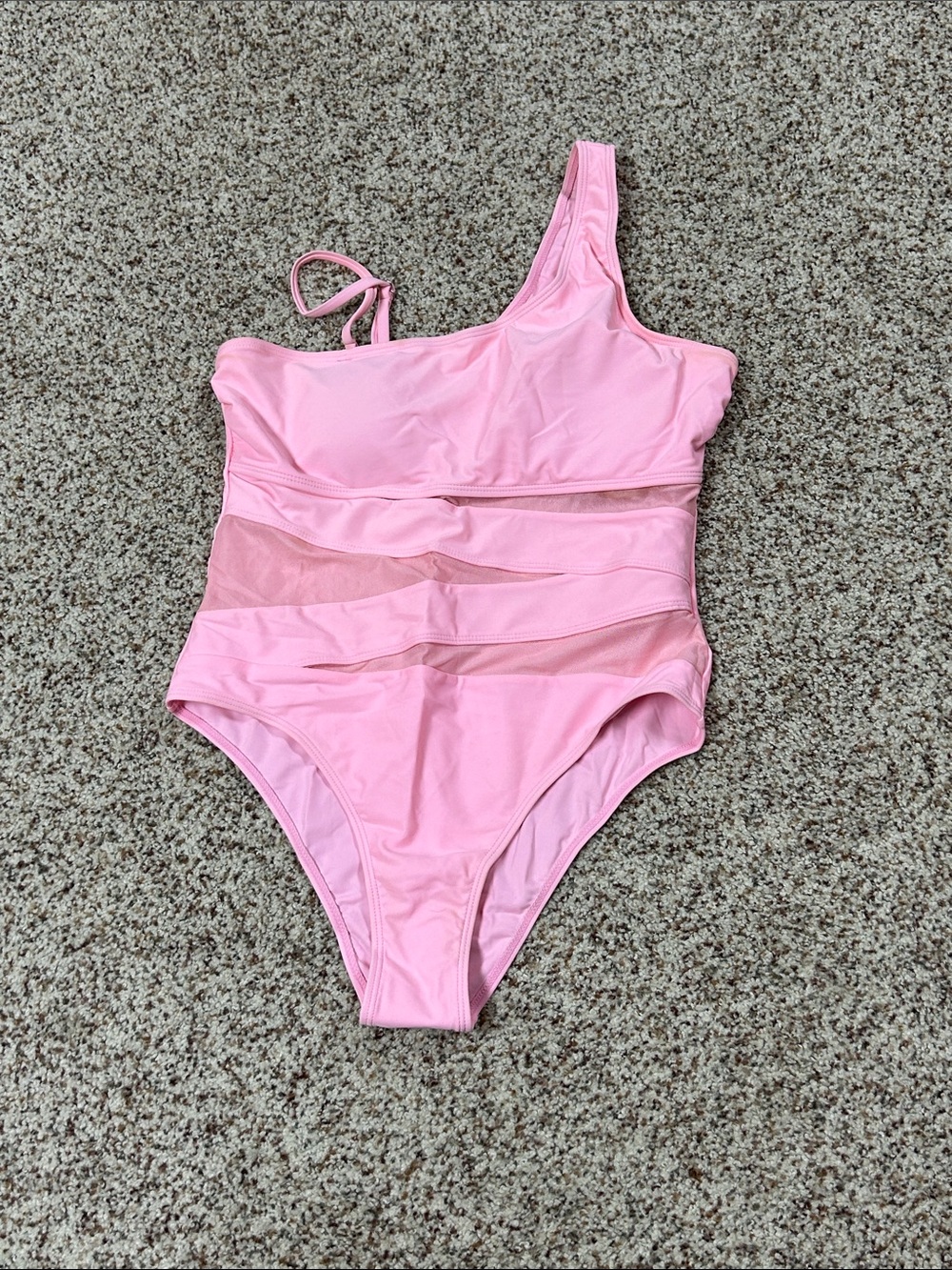 Pink One-Shoulder womens One-Piece Swimsuit